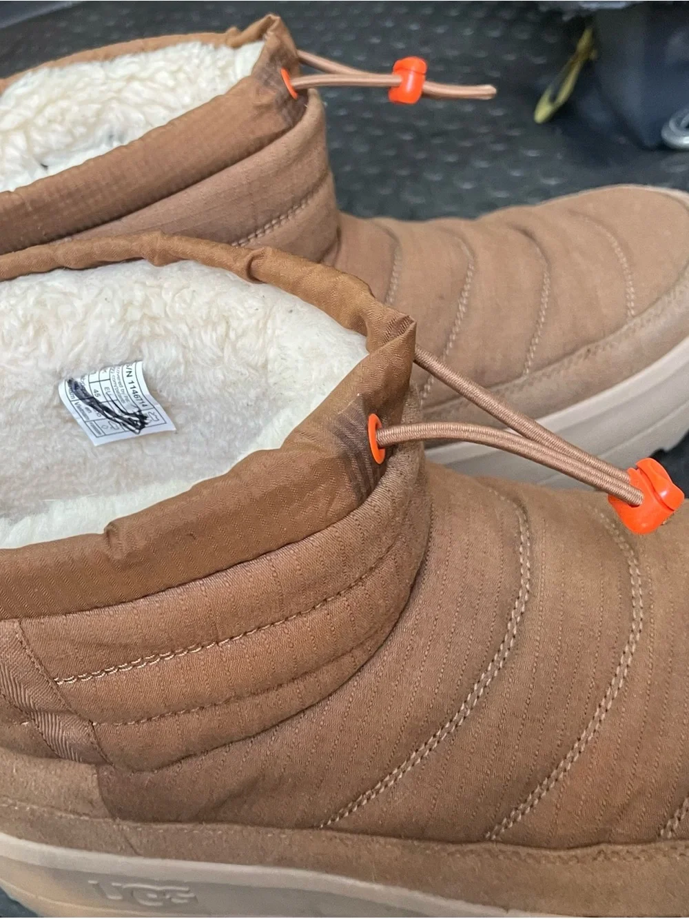 Brown Quilted Slip-On Winter Boot with Plush Lining